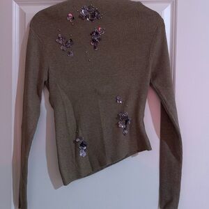 Commense Olive Sequin Sweater